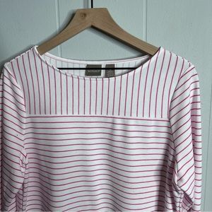 So SOFT CHICOS Women’s Size 2.  3/4 sleeve.  White with pink stripes.